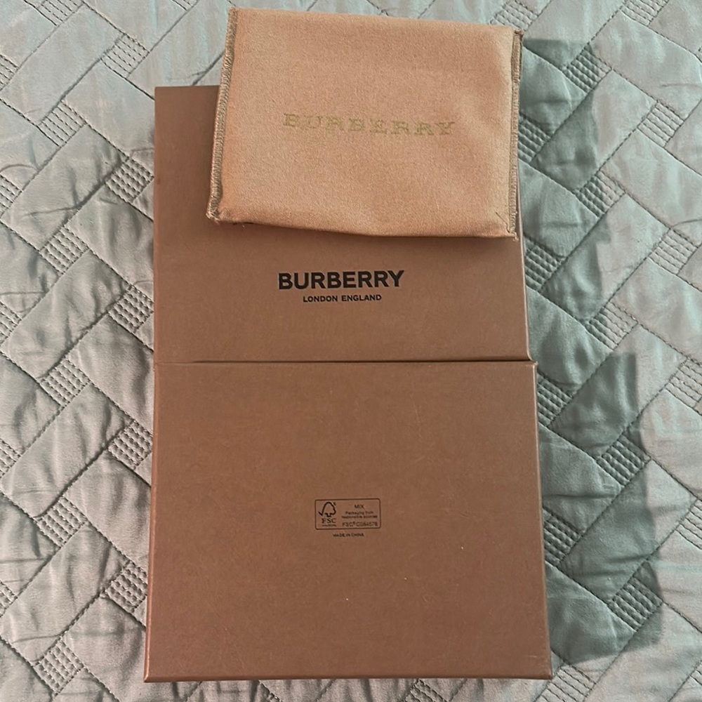 Burberry Black & Blue Leather Check Bifold Wallet (Never Used) - Picture 5 of 5